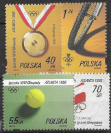 Poland Mnh ** Sports Tennis Cycling Set 1996 - Nuovi