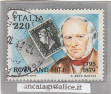 USATI ITALIA 1979 - Ref.0419A "SIR ROWLAN HILL, INVENTORE DEL FRANCOBOLLO" 1 Val. - - 1971-80: Used