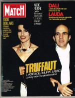 PARIS MATCH N°1849 Du 02 Novembre 1984 Fanny Ardant - François Truffault - Abbé Pierre - Dali - Lauda - Algemene Informatie