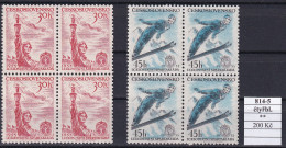 Czechoslovakia Pofis  814-5 Blocks Of Four MNH - Unused Stamps