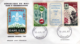 Mali A 049/50b Fdc Jamboree Mondial Idaho USA 1967 , Nœud , Franc-maçonnerie , Lion , Loup - Other & Unclassified