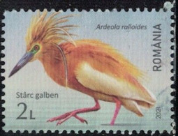 Roumanie 2021 Used Oiseau Ardeola Ralloides Crabier Chevelu Y&T RO 6674 SU - Usados