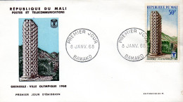 Mali A 053/54 Fdc Grenoble JO D'hiver, France, Piste De Ski - Hiver 1968: Grenoble
