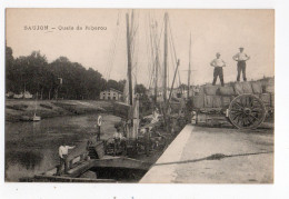 SAUJON * CHARENTE MARITIME * QUAIS DE RIBEROU * CHARGEMENT BATEAU * VOILIERS * Le Guiastrennec - Saujon