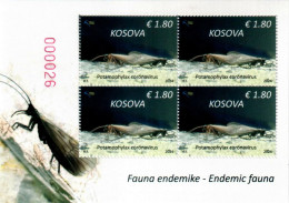 Kosovo Stamps 2024. Endemic Fauna: Potamophylax Coronavirus. Sheet MNH - Kosovo