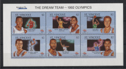 St.Vincent - 1992 USA Bascetball Gold Medalists Kleinbogen (2) MNH__(TH-23929) - St.Vincent (1979-...)