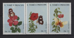 St. Thomas & Prince - 1988 Butterflies Strip MNH__(TH-26954) - St. Thomas & Prince