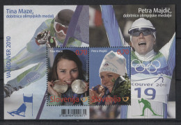 Slovenia - 2010 Vancouver Medalists Block MNH__(TH-23270) - Slovenia