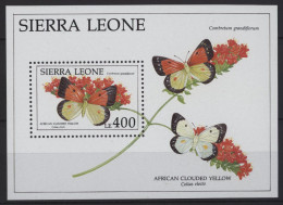 Sierra Leone - 1991 Butterflies Block (2) MNH__(TH-26863) - Sierra Leone (1961-...)