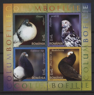 Romania - 2005 Breeding Pigeons Block MNH__(TH-27113) - Blocs-feuillets