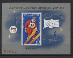 Romania - 1987 Winter Olympics Calgary Block MNH__(TH-23536) - Hojas Bloque