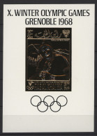 Ras Al Khaima - 1968 Winter Olympics Grenoble Gold Stamp Block MNH__(TH-24264) - Ra's Al-Chaima