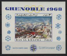 Ras Al Khaima - 1967 Winter Olympics Grenoble Block MNH__(TH-24258) - Ras Al-Khaimah