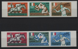 Qatar - 1966 Summer Olympics Mexico Strips IMPERFORATE MNH__(TH-24273) - Qatar