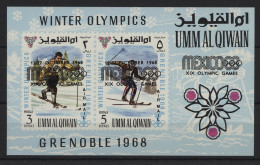 Umm Al Qiwain - 1968 Summer Olympics Mexico Overprints Block MNH__(TH-24238) - Umm Al-Qaiwain