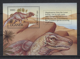 Uganda - 1992 Prehistoric Animals Block (2) MNH__(TH-23043) - Uganda (1962-...)