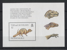 Turks And Caicos - 1993 Prehistoric Animals Block (2) MNH__(TH-23042) - Turks- En Caicoseilanden