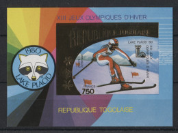 Togo - 1980 Winter Olympics Gold Stamps IMPERFORATE Block (1) MNH__(TH-23707) - Togo (1960-...)