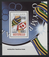 Tanzania - 1987 Winter Olympics Calgary Overprint Block MNH__(TH-27678) - Tanzania (1964-...)