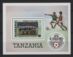 Tanzania - 1986 Soccer World Cup Block MNH__(TH-27769) - Tanzania (1964-...)