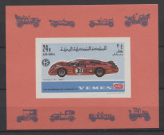 Yemen (Kingdom) - 1969 Motorcycle And Car Racers Block (2) IMPERFORATE MNH__(TH-25074) - Yemen