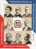 2012 Dominican Republic Presidents  **few Rust Spots On Back ** Miniature Sheet Of 9 MNH - Dominican Republic