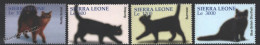 SIERRA LEONE - 2004  - FAUNA - ANIMALS -  CAT - CATS - GATTI - 4 V - MNH - - Katten