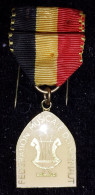 BELGIQUE Médaille D'honneur De La Fédération Musicale Du Hainaut Version Or émaillée - Belgium