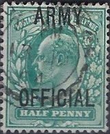 GB 1902 KEVII Army Use 0.5d + 1d Overprinted ARMY OFFICIAL Used (2 Scans) - Service
