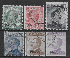 Italia Italy 1912 Colonie Egeo Piscopi Effigie 6val Sa N.2-7 US - Egeo (Piscopi)