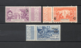 INDOCHINE  N° 147 à 149   NEUFS SANS CHARNIERE  COTE 18.20€     EXPOSITION COLONIALE DE PARIS - Unused Stamps