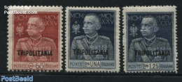 Italian Lybia 1925 Tripoli, King Victor Emanuel III 3v, Mint NH - Tripolitania