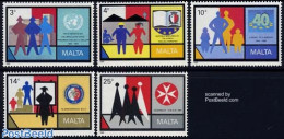 Malta 1989 Mixed Issue 5v, Mint NH, Health - History - Science - Disabled Persons - United Nations - Education - Behinderungen