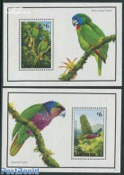 Dominica 1993 Birds 2 S/s, Mint NH, Nature - Birds - Parrots - Dominican Republic