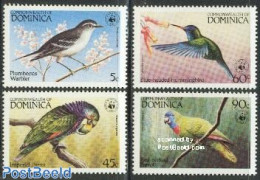Dominica 1984 WWF, Birds 4v, Mint NH, Nature - Birds - Parrots - World Wildlife Fund (WWF) - Hummingbirds - República Dominicana
