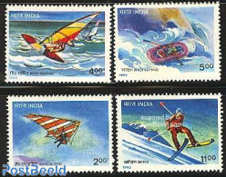 India 1992 Adventure Sports 4v, Mint NH, Sport - Kayaks & Rowing - Skiing - Sport (other And Mixed) - Ungebraucht