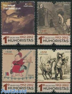 Portugal 2012 Humour 4v, Mint NH, Nature - Various - Animals (others & Mixed) - Cats - Weapons - Art - Poster Art - Ungebraucht