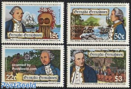 Grenada Grenadines 1978 James Cook 4v, Mint NH, History - Transport - Explorers - Ships And Boats - Exploradores