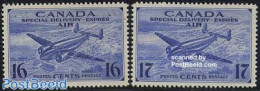 Canada 1942 Airmail 2v, Mint NH, Transport - Aircraft & Aviation - Nuevos