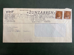 LETTRE GESTORIA ZUNZARREN (AUTOMOBILE ANCIENNE) TP 12p X2 OBL.MEC.9 JUN 81 PAMPLONA - Other & Unclassified