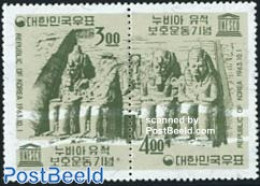 Korea, South 1963 Nubian Monuments 2v [:], Mint NH, History - Archaeology - Unesco - Art - Sculpture - Archäologie