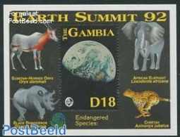 Gambia 1993 UNCED Conference S/s, Mint NH, History - Nature - Various - United Nations - Animals (others & Mixed) - Ca.. - Protection De L'environnement & Climat