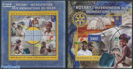 Niger 2013 Rotary Aid At Innondations 2 S/s, Mint NH, History - Various - Rotary - Disasters - Rotary, Lions Club