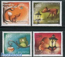 Switzerland 2013 Christmas 4v S-a, Mint NH, Nature - Religion - Deer - Dogs - Christmas - Nuevos