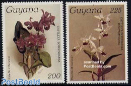 Guyana 1986 Orchids 2v, Mint NH, Nature - Flowers & Plants - Orchids - Guyana (1966-...)