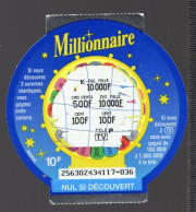 Grattage FDJ - MILLIONNAIRE ROND 25630 - Code Barres En Bas - FRANCAISE DES JEUX - Lottery Tickets