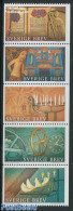 Sweden 2014 Religious Art 5v, Mint NH, Religion - Angels - Religion - Art - Books - Unused Stamps