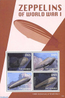 Gambia 2014 Zeppelins Of World War I 4v M/s, Mint NH, History - Transport - Zeppelins - World War I - Zeppeline