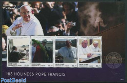 Saint Vincent & The Grenadines 2014 Union Island, Pope Francis 4v M/s, Mint NH, Religion - Pope - Religion - Päpste
