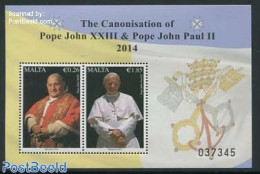 Malta 2014 The Caonisation Of Popes S/s, Mint NH, Religion - Pope - Religion - Päpste
